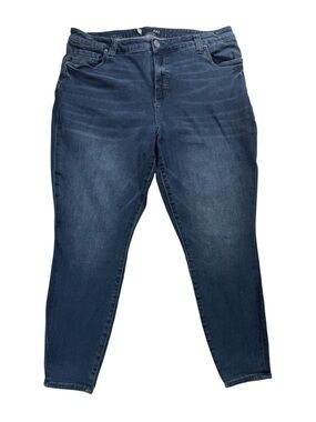 KUT From The Kloth Donna High Rise Ankle Skinny Jeans 18W Dark Wash Stretch